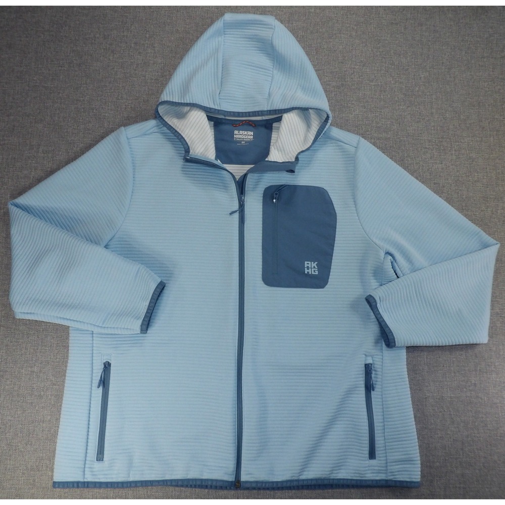 Alaskan Hardgear Duluth Trading Co Hoodie Women 1X Blue Grid Fleece Full Zip